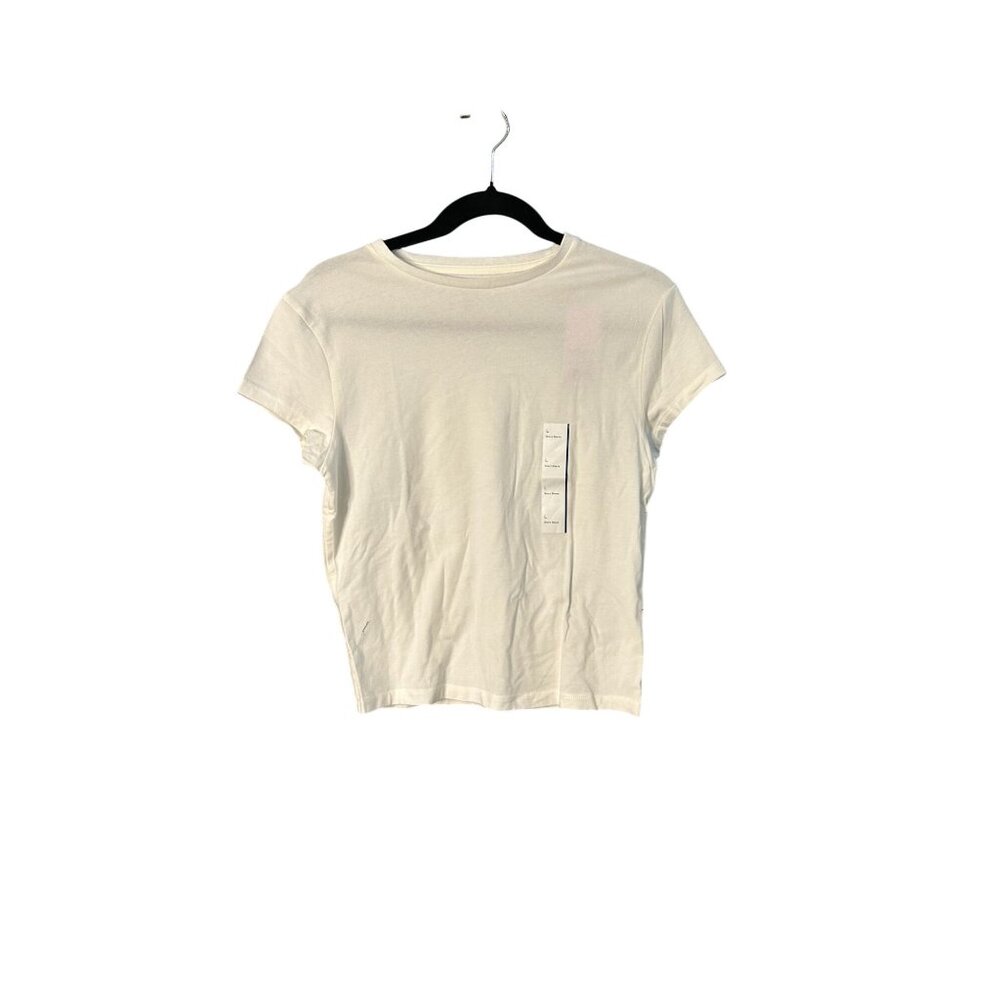 NWT Wild Fable Womens White Short Sleeve T-Shirt Size L Cotton Casual Crew Neck
